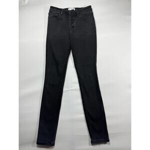 Vervet Women's Button Fly Skinny Black Stretch Denim Jeans - Size 27x29.5